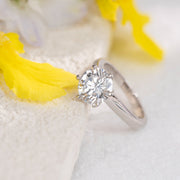 Natural White Diamond Ring 2.2ct D VS2 3EX N 18K Gold GIA